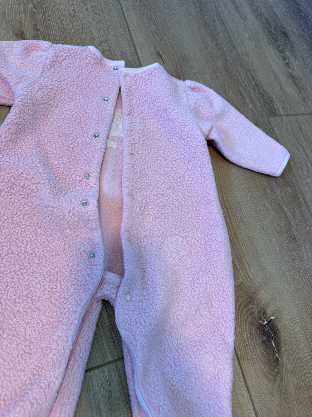 Vintage Mini Clasix Infant Girl's Pink Sherpa Fleece Outfit 9 Months - Picture 4 of 5